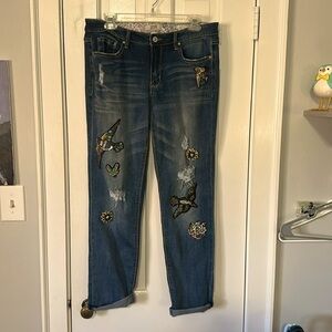 Vintage America size 10R jeans with jeweled and sequins accents